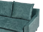 Left Hand Velvet Corner Sofa Teal ELVENES