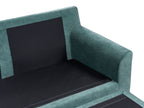 Left Hand Velvet Corner Sofa Teal ELVENES