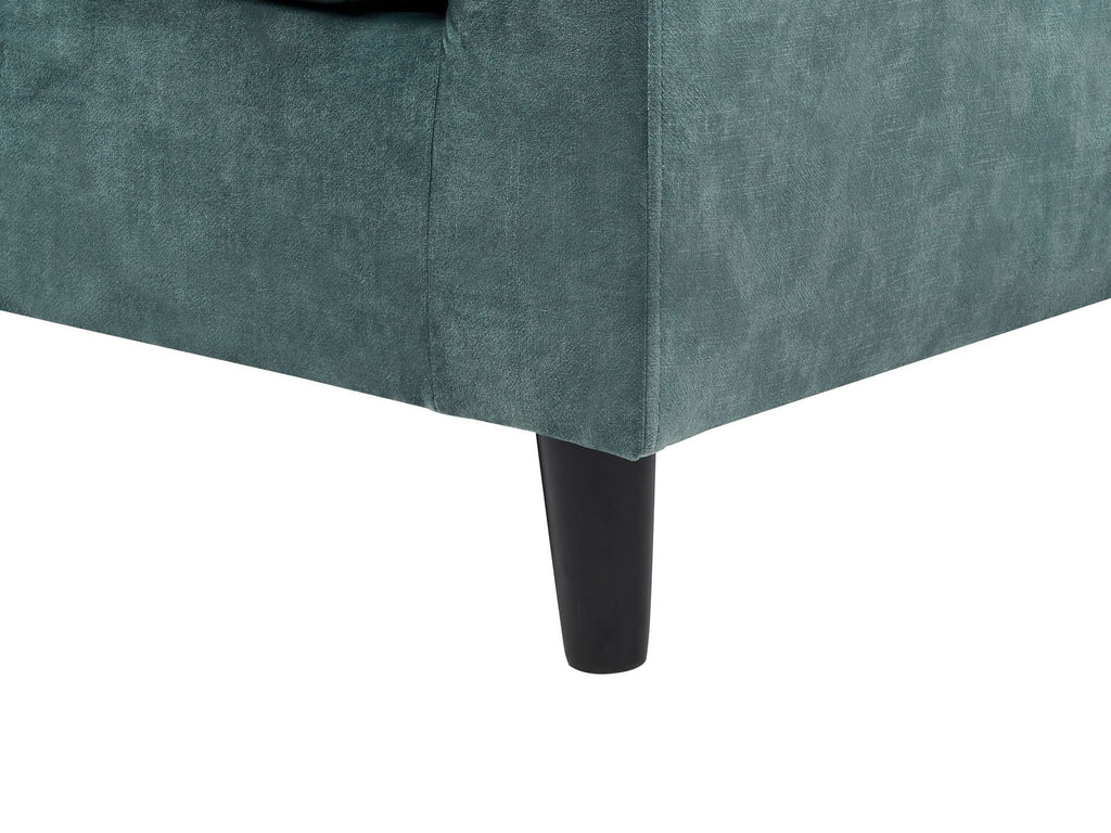 Left Hand Velvet Corner Sofa Teal ELVENES