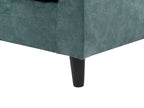 Left Hand Velvet Corner Sofa Teal ELVENES