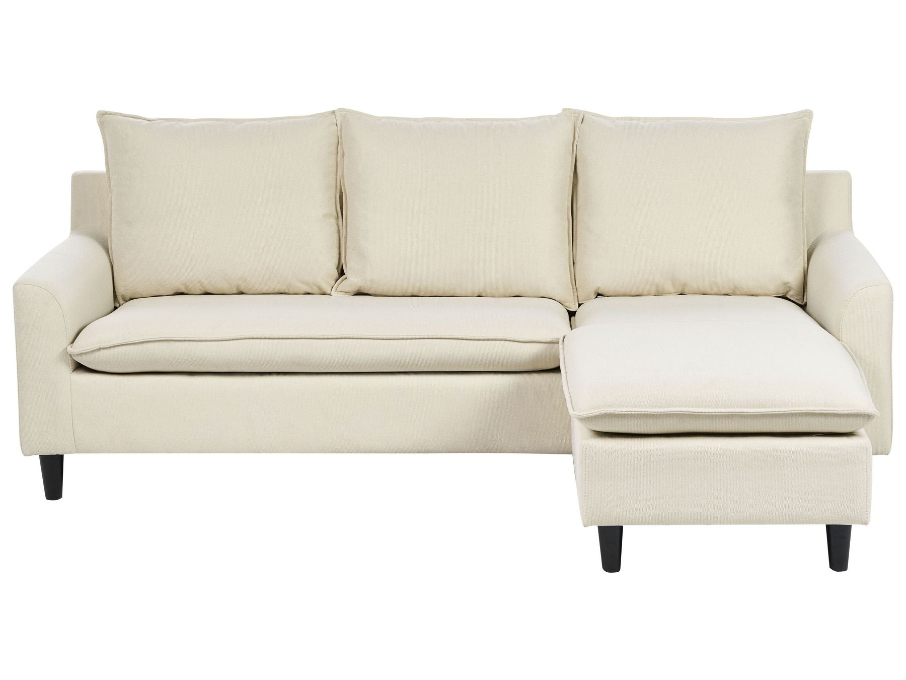 Corner Sofa ELVENES Fabric Light Beige 3 Seater Left Hand