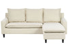 Corner Sofa Fabric Light Beige 3 Seater Left Hand
