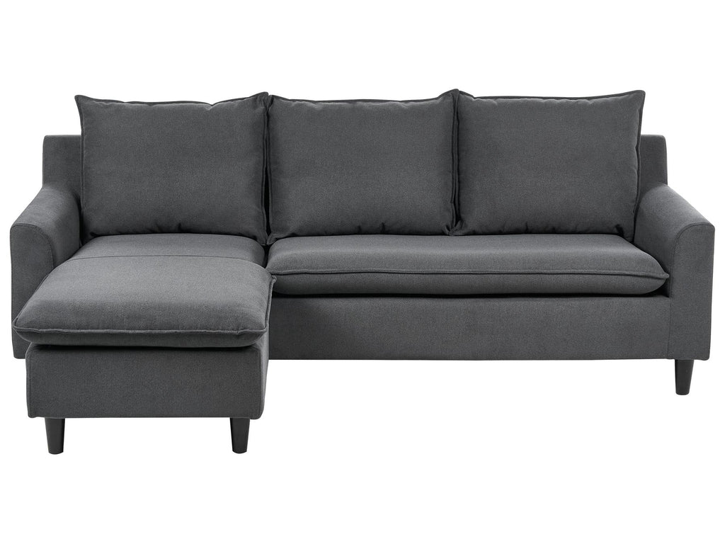 Corner Sofa ELVENES Fabric Dark Grey 3 Seater Right Hand