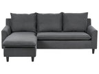 Corner Sofa ELVENES Fabric Dark Grey 3 Seater Right Hand