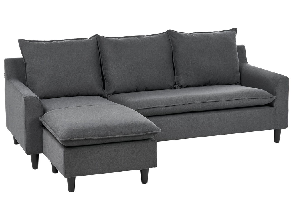 Corner Sofa ELVENES Fabric Dark Grey 3 Seater Right Hand