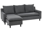 Corner Sofa ELVENES Fabric Dark Grey 3 Seater Right Hand