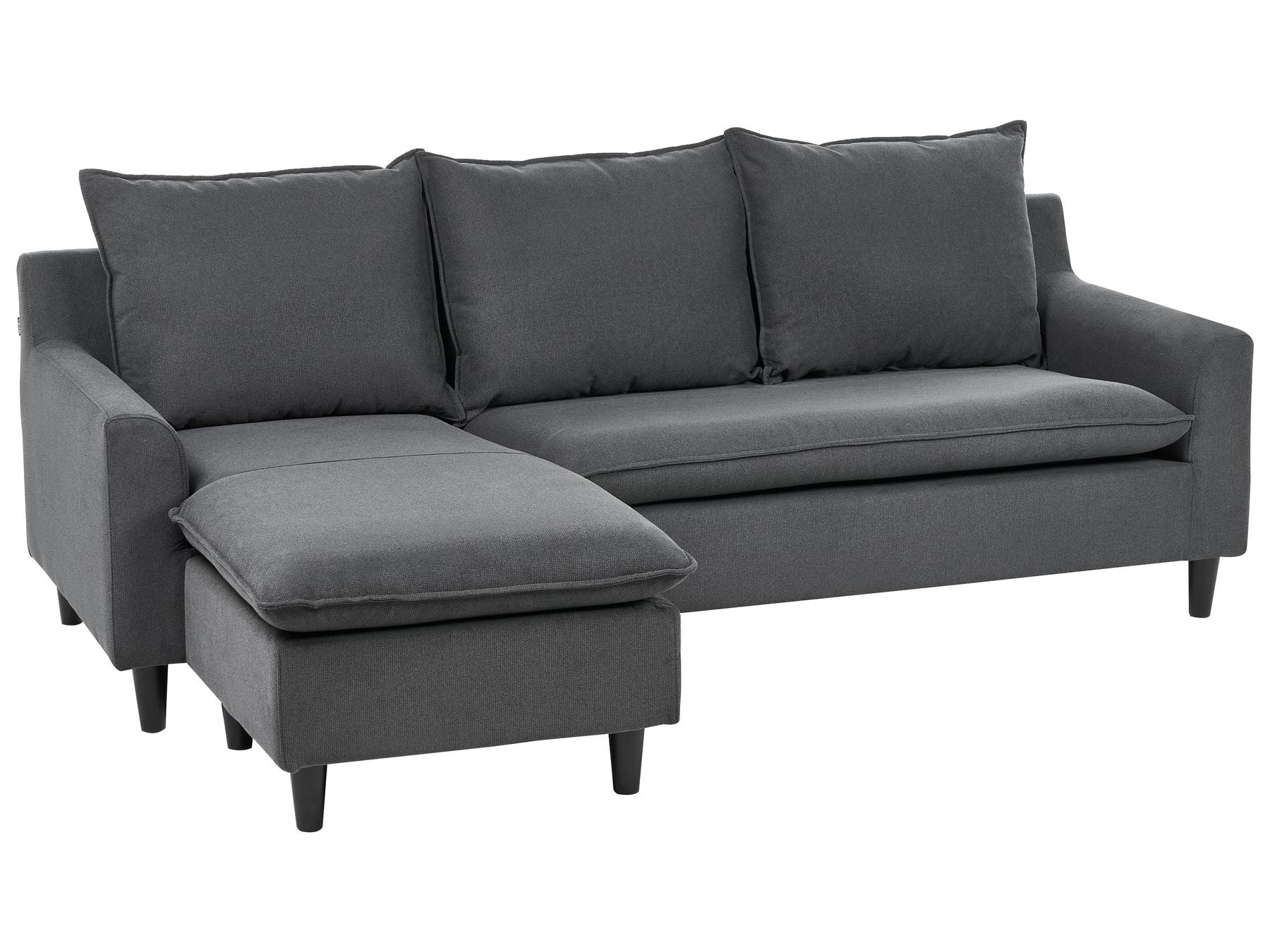 Corner Sofa ELVENES Fabric Dark Grey 3 Seater Right Hand
