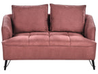2 Seater Fabric Sofa Burgundy HOBRO