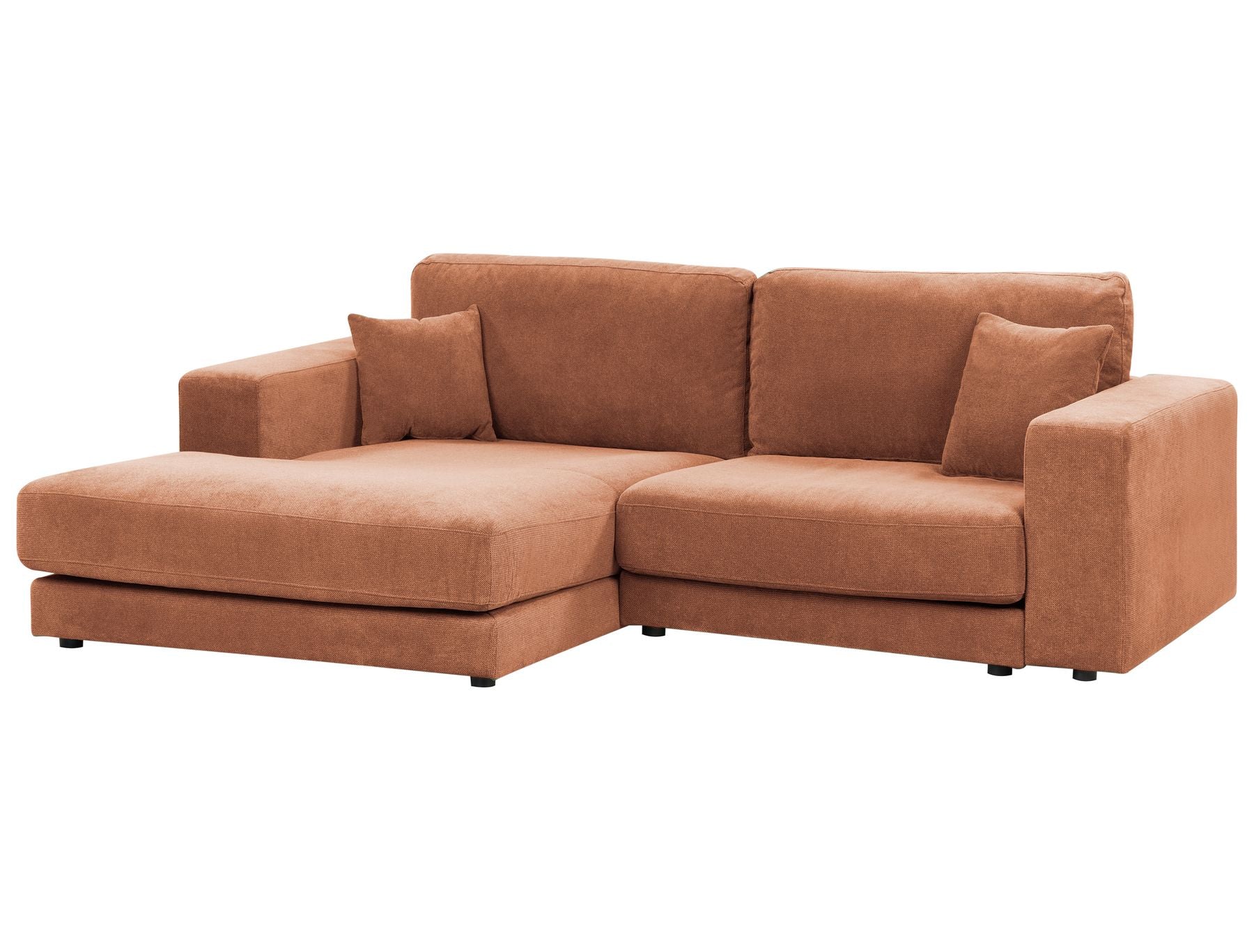 Corner Sofa LOFOTEN Fabric Light Red 3 Seater Right Hand