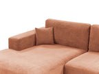 Corner Sofa LOFOTEN Fabric Light Red 3 Seater Right Hand