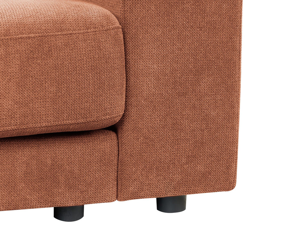 Corner Sofa LOFOTEN Fabric Light Red 3 Seater Right Hand