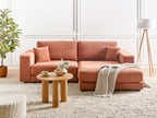 Corner Sofa LOFOTEN Fabric Light Red 3 Seater Left Hand