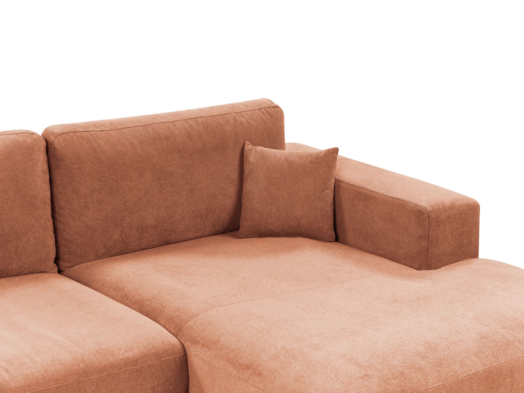 Corner Sofa LOFOTEN Fabric Light Red 3 Seater Left Hand