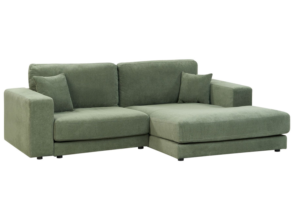 Corner Sofa LOFOTEN Fabric Green 3 Seater Left Hand