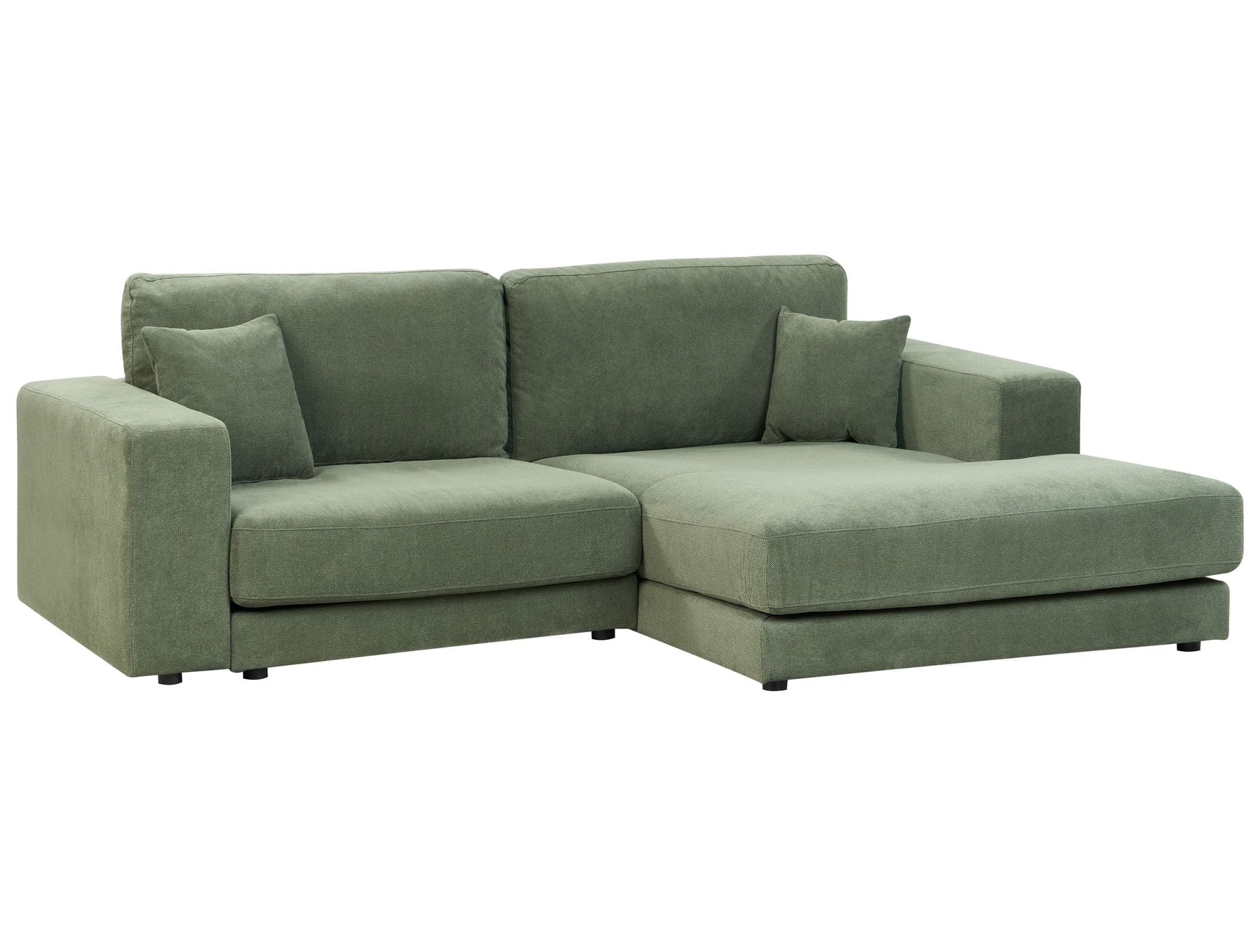 Corner Sofa LOFOTEN Fabric Green 3 Seater Left Hand