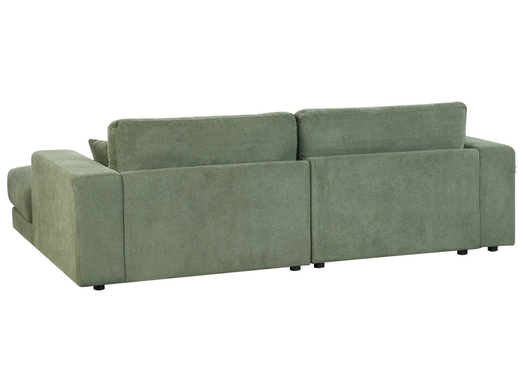 Corner Sofa LOFOTEN Fabric Green 3 Seater Left Hand
