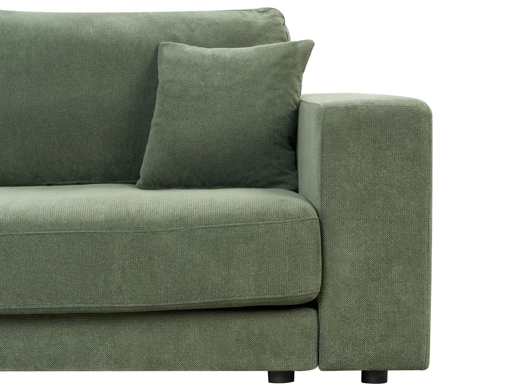 Corner Sofa LOFOTEN Fabric Green 3 Seater Left Hand
