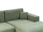 Corner Sofa LOFOTEN Fabric Green 3 Seater Left Hand