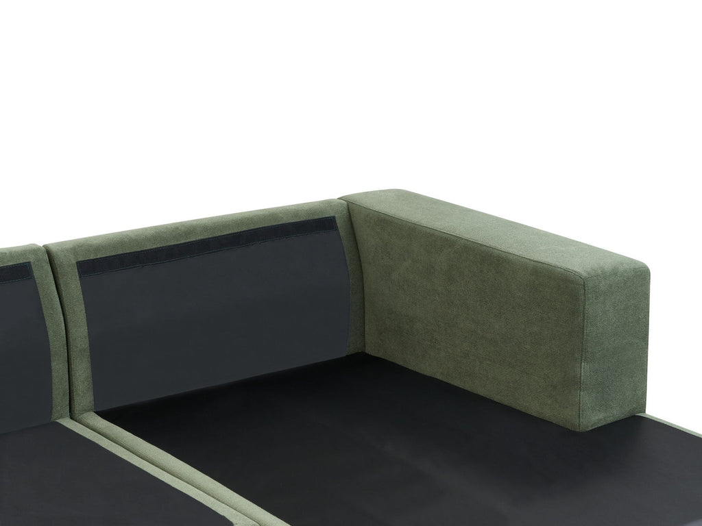 Corner Sofa LOFOTEN Fabric Green 3 Seater Left Hand