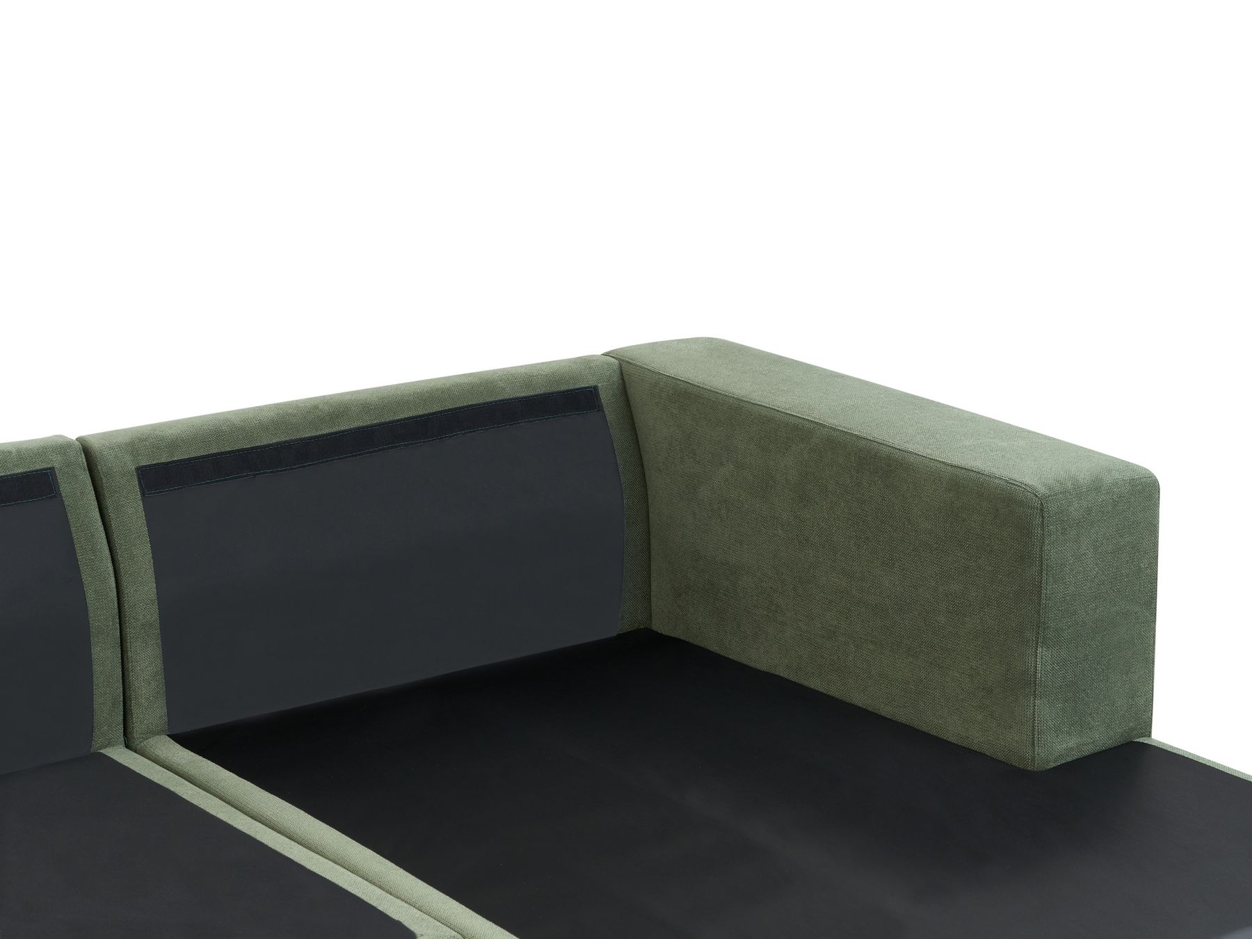 Corner Sofa LOFOTEN Fabric Green 3 Seater Left Hand