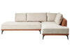 Corner Sofa Fabric Light Beige 3 Seater Left Hand