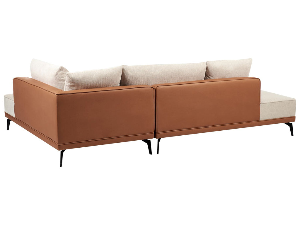 Corner Sofa MYKEN Fabric Light Beige 3 Seater Left Hand