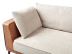 Corner Sofa MYKEN Fabric Light Beige 3 Seater Left Hand