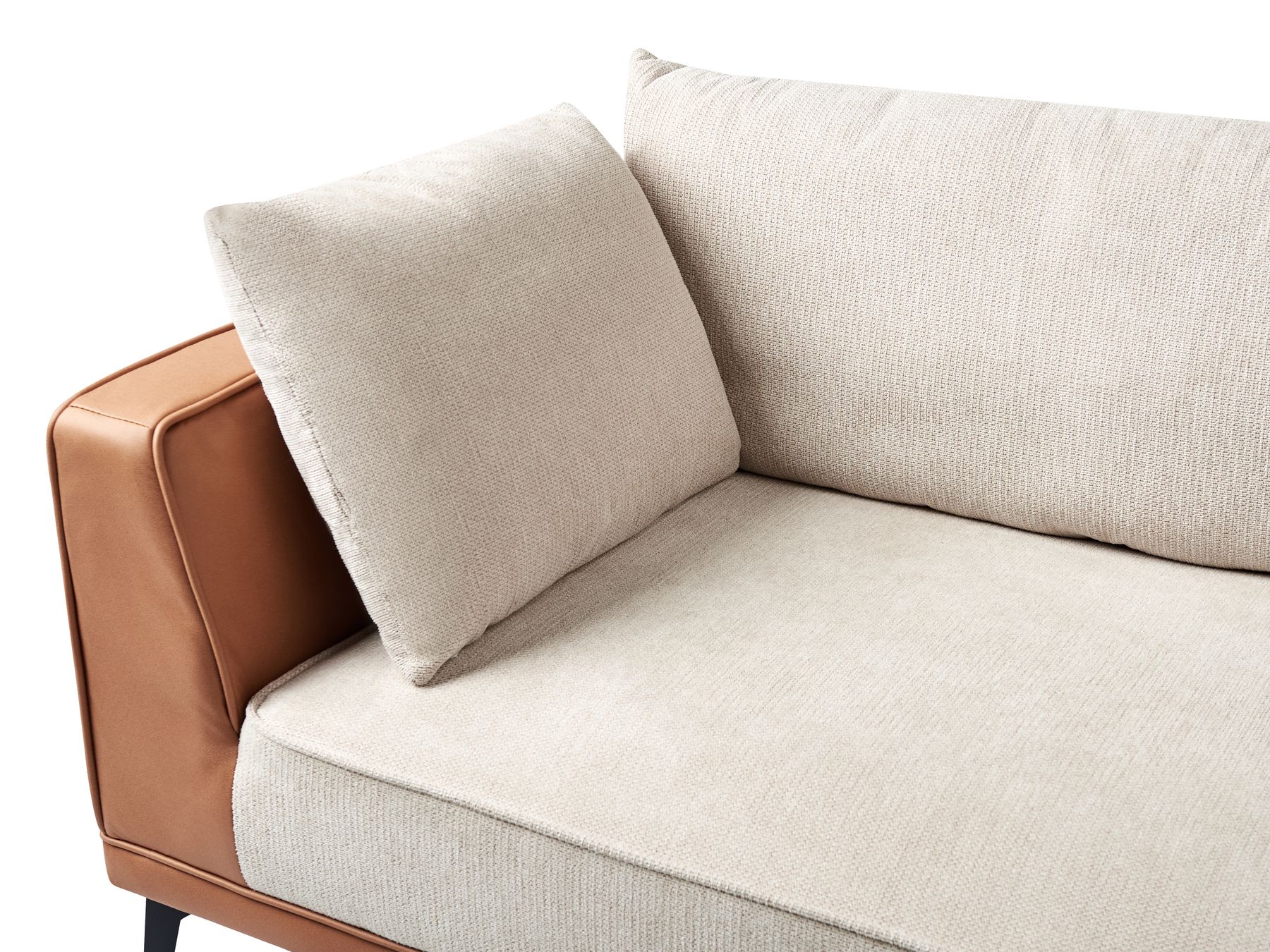 Corner Sofa MYKEN Fabric Light Beige 3 Seater Left Hand