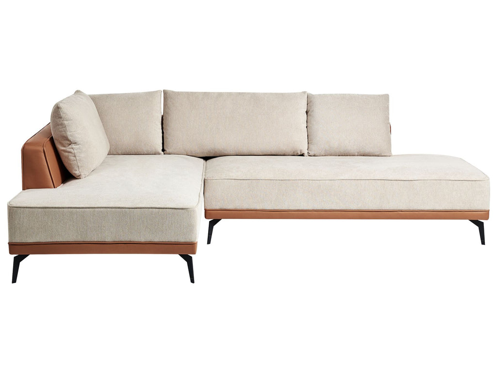 Corner Sofa MYKEN Fabric Light Beige 3 Seater Right Hand