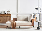 Corner Sofa MYKEN Fabric Light Beige 3 Seater Right Hand