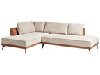 Corner Sofa MYKEN Fabric Light Beige 3 Seater Right Hand