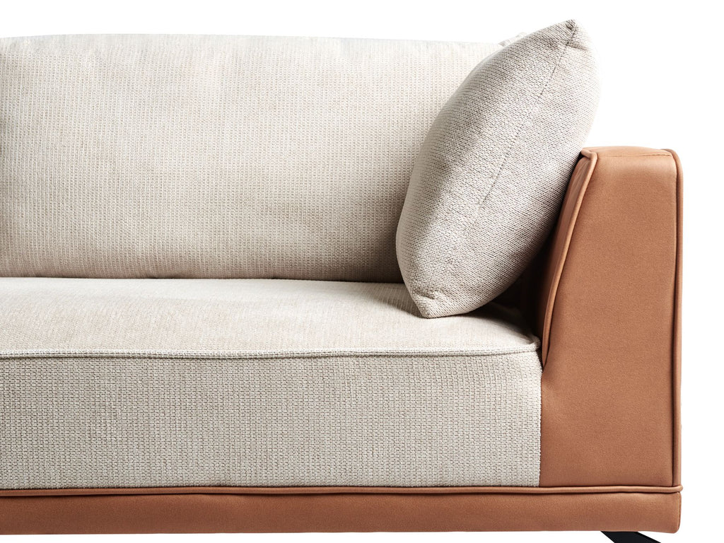 Corner Sofa MYKEN Fabric Light Beige 3 Seater Right Hand