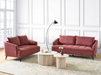 3 Seater Fabric Sofa Burgundy HOBRO