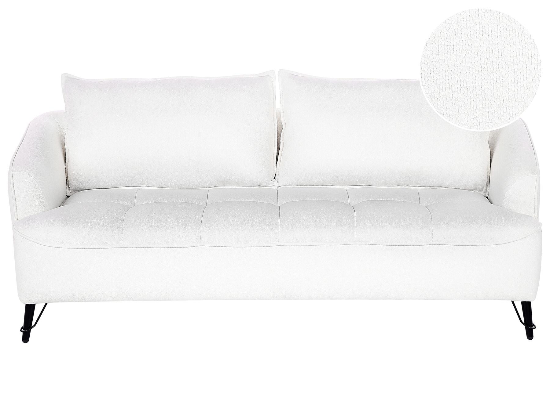 3 Seater Boucle Sofa White HOBRO