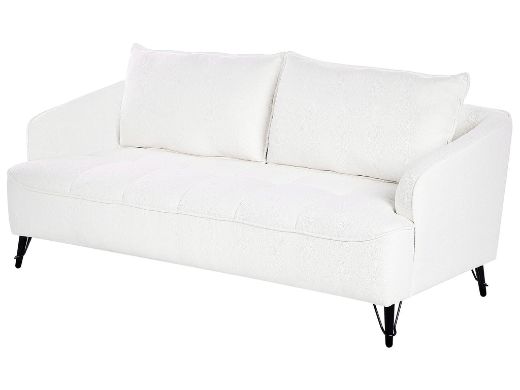 3 Seater Boucle Sofa White HOBRO