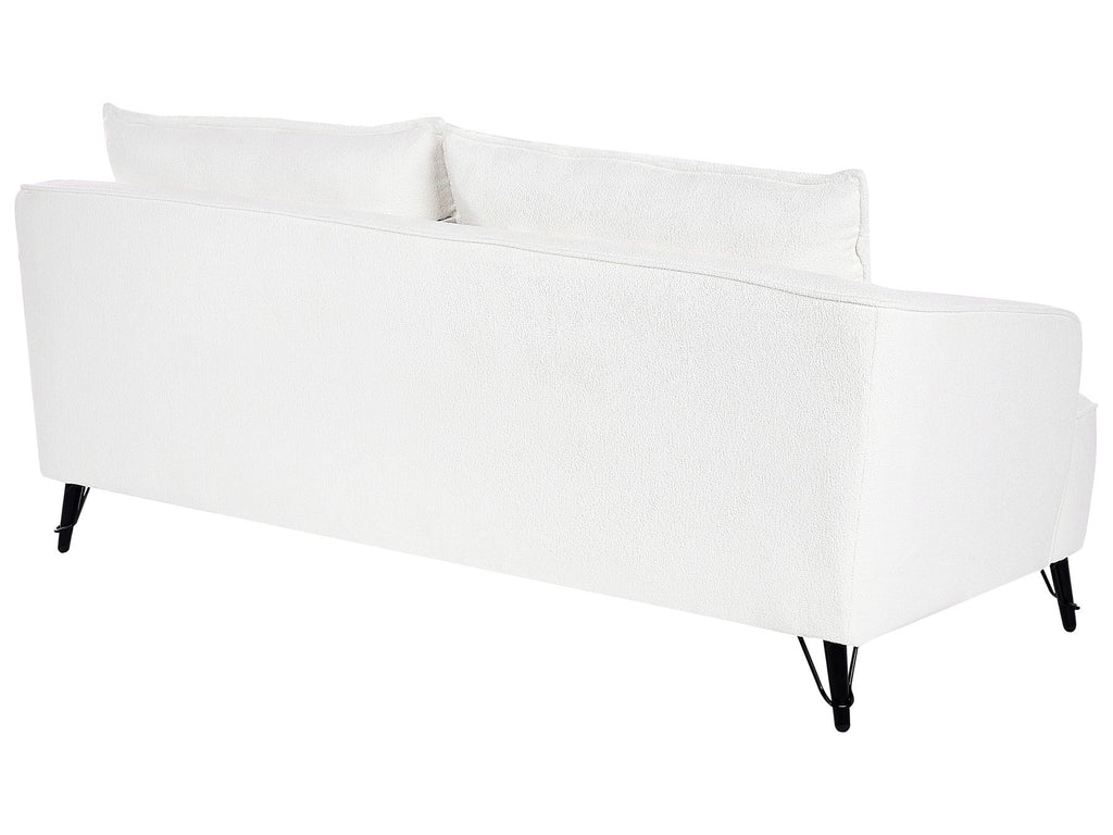 3 Seater Boucle Sofa White HOBRO