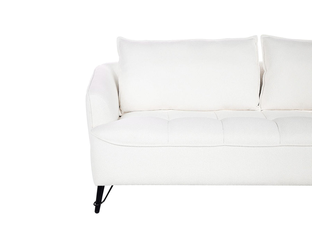 3 Seater Boucle Sofa White HOBRO