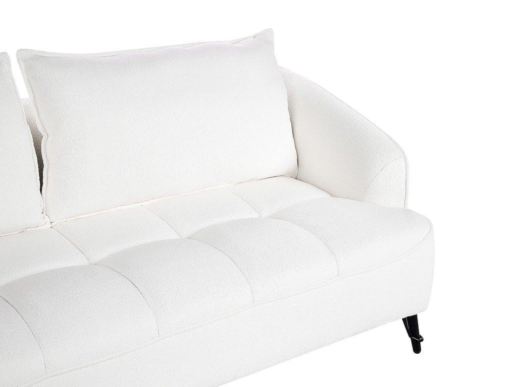 3 Seater Boucle Sofa White HOBRO