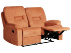 2 Seater Fabric Manual Recliner Sofa Orange BERGEN