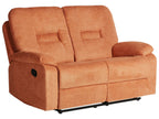 2 Seater Fabric Manual Recliner Sofa Orange BERGEN