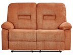 2 Seater Fabric Manual Recliner Sofa Orange BERGEN