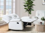 2 Seater Fabric Manual Recliner Sofa White BERGEN