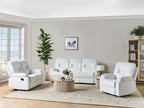 2 Seater Fabric Manual Recliner Sofa White BERGEN