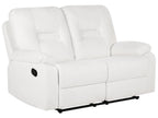 2 Seater Fabric Manual Recliner Sofa White BERGEN