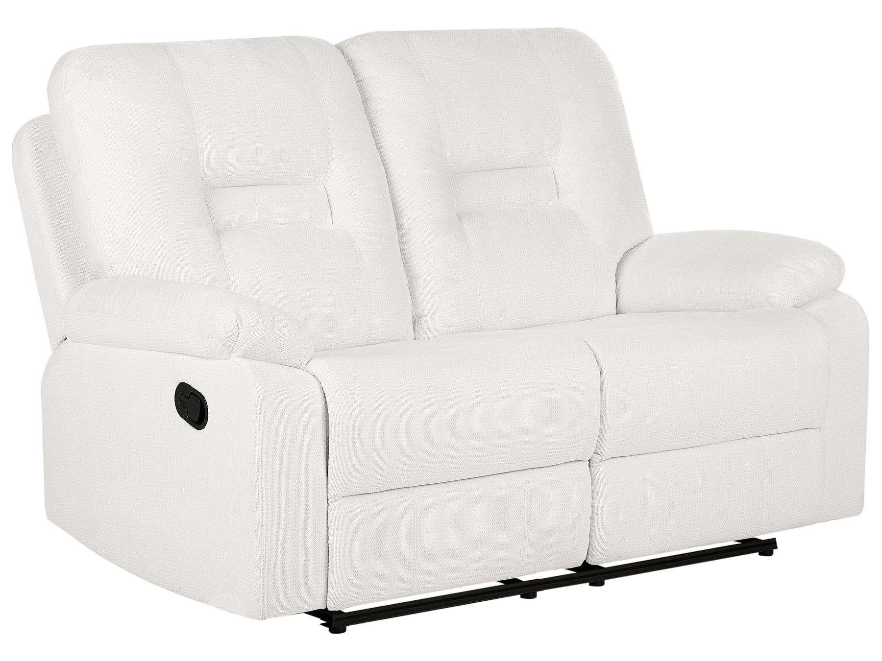 2 Seater Fabric Manual Recliner Sofa White BERGEN