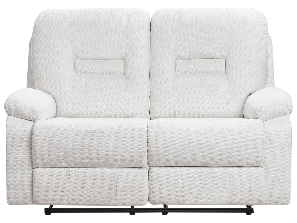 2 Seater Fabric Manual Recliner Sofa White BERGEN