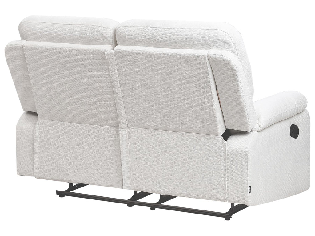 2 Seater Fabric Manual Recliner Sofa White BERGEN