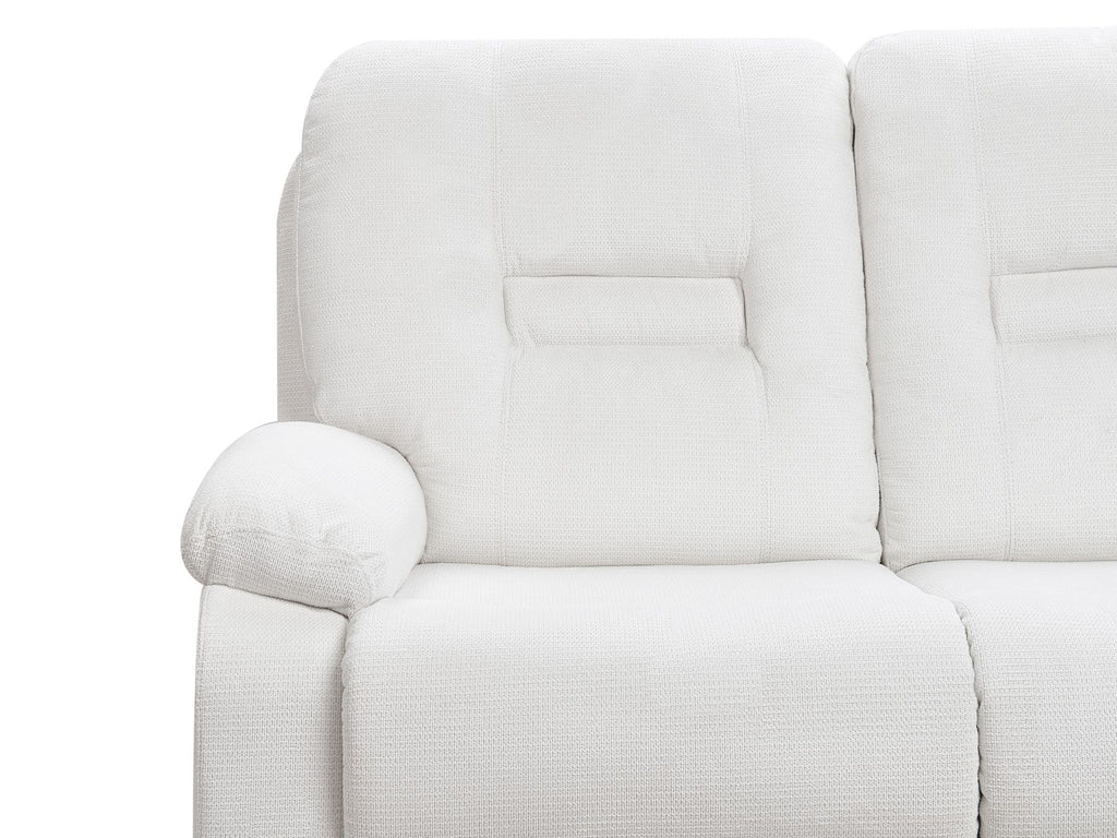 2 Seater Fabric Manual Recliner Sofa White BERGEN