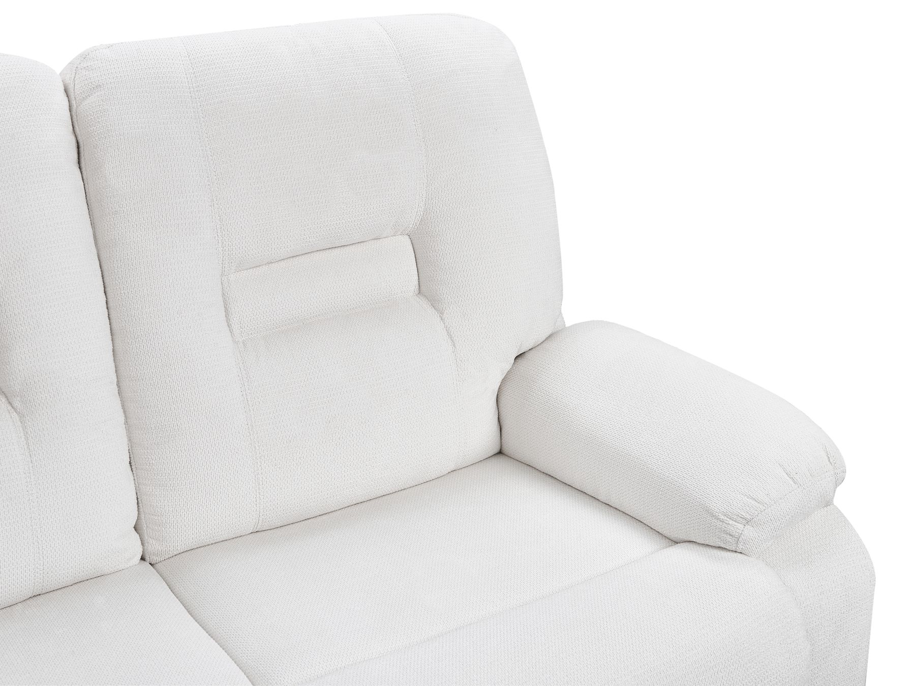 2 Seater Fabric Manual Recliner Sofa White BERGEN