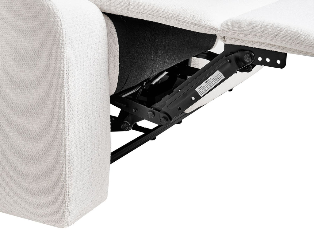 2 Seater Fabric Manual Recliner Sofa White BERGEN